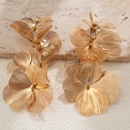 Fringed petal earrings