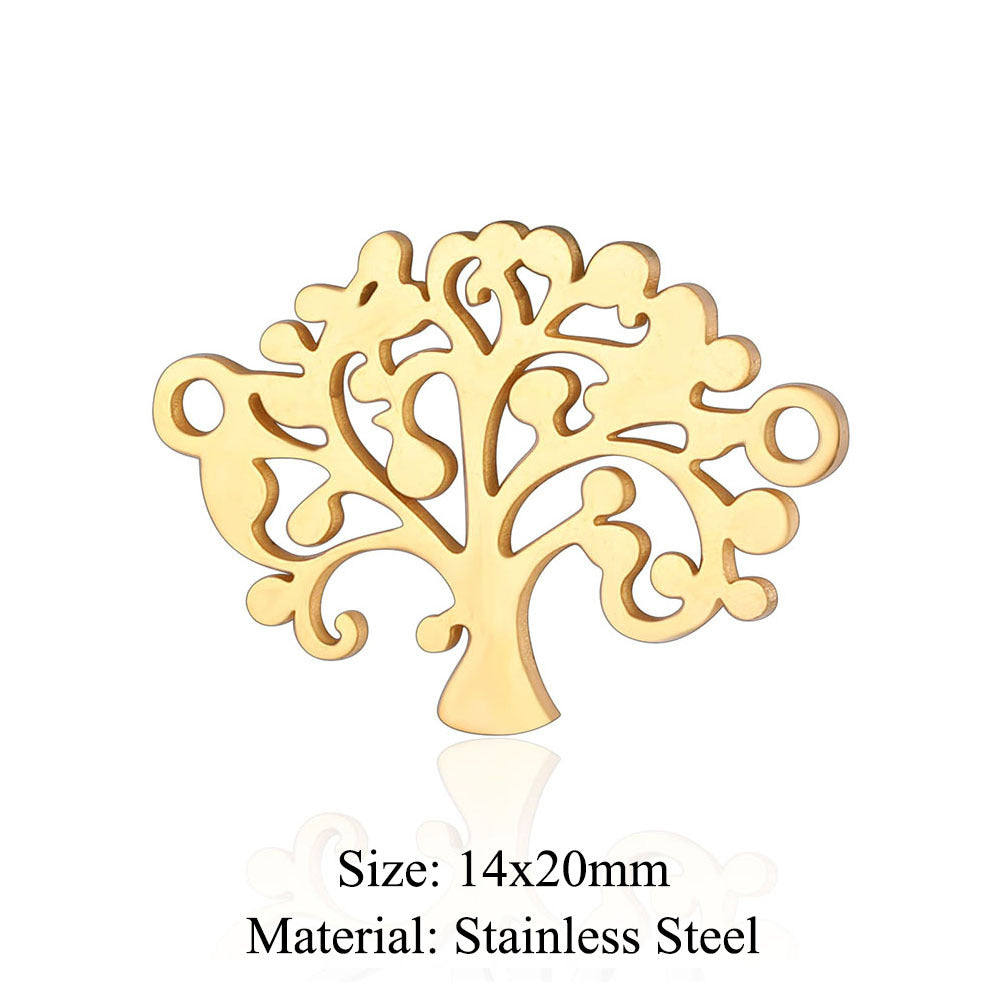 5 pcs/pack Four Leaf Clover Tree of Life Transfer Titanium Steel Pendant