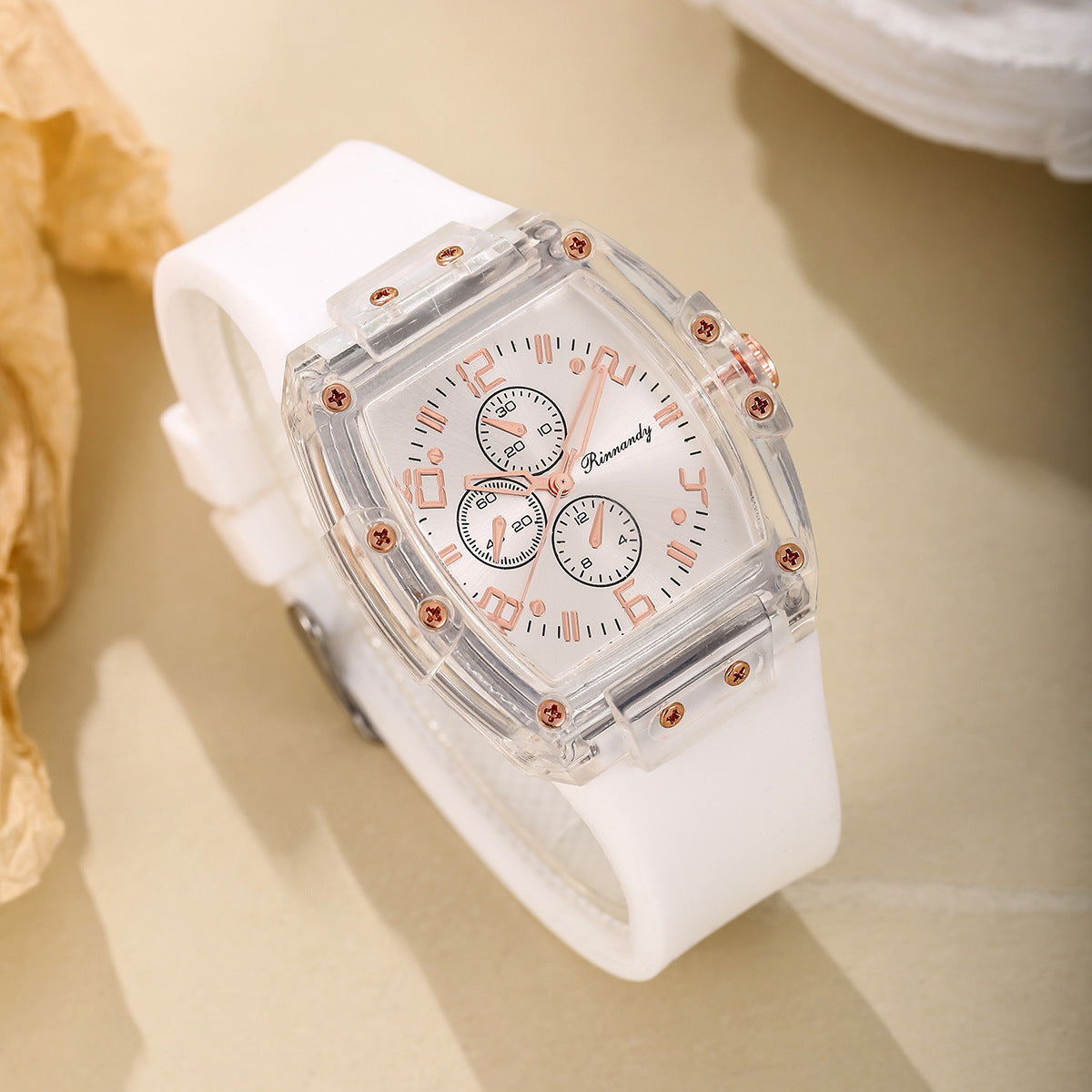 Silicone watch love bracelet jewelry set