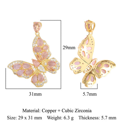 Copper zircon pendant water drop oval square