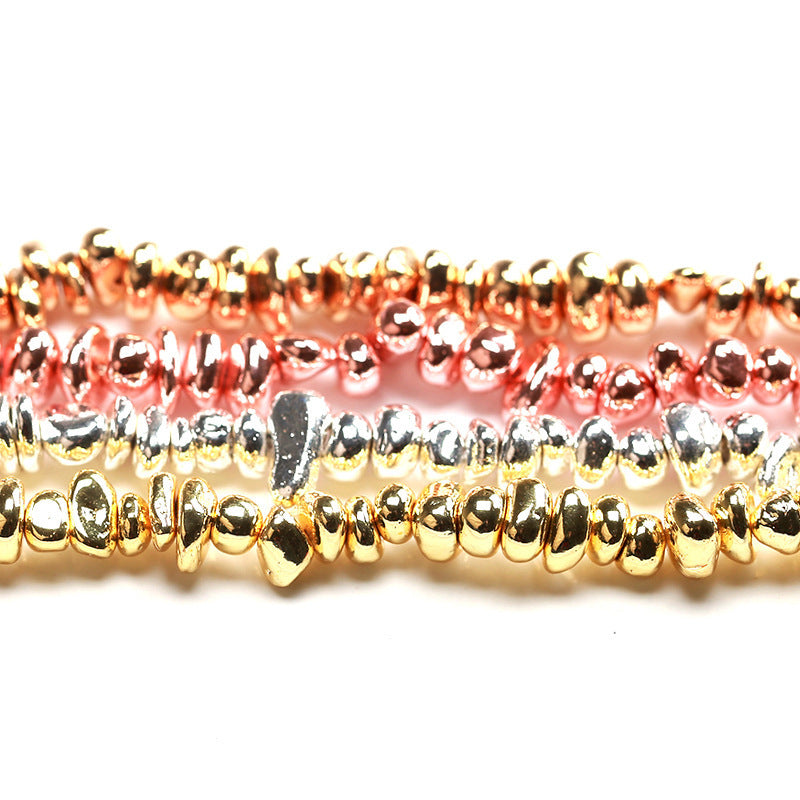 Electroplated black gallstone gravel silver