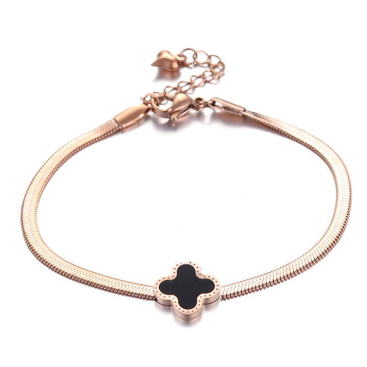 Four-leaf clover titanium steel bracelet