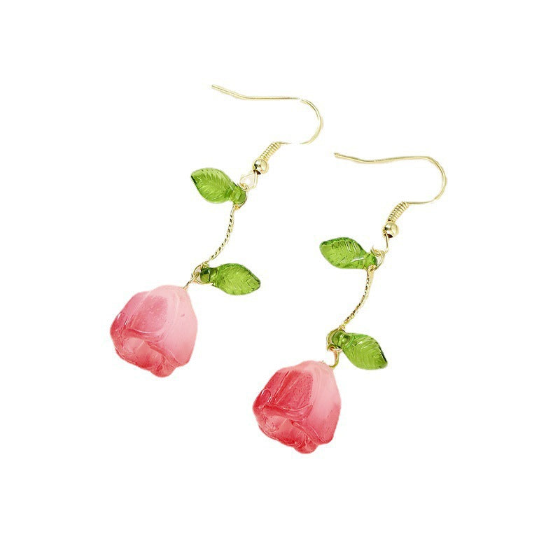 Tulip leaf earrings