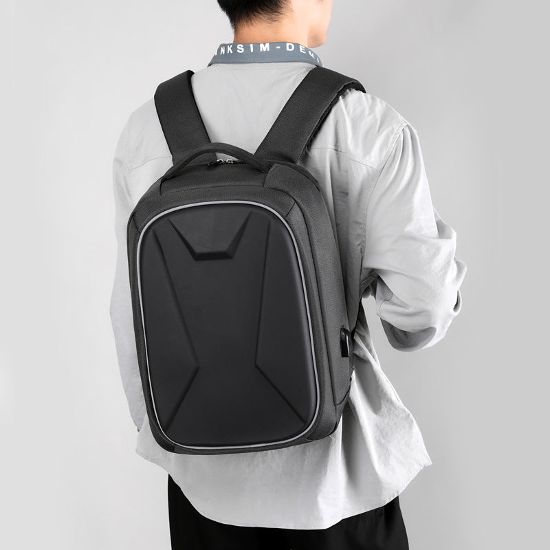 Hard case business backpack USB charging