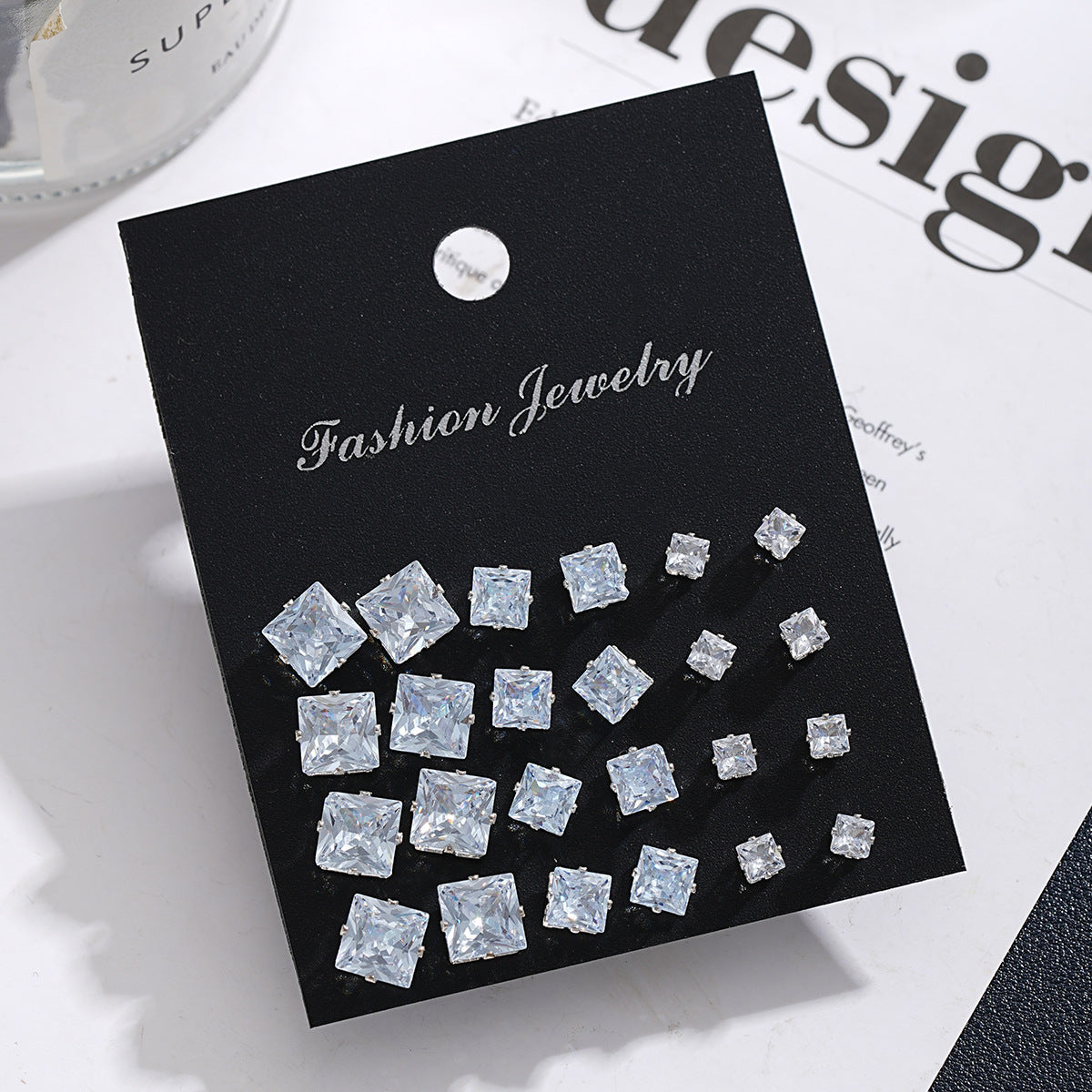12-Piece Zircon Stud Earring Set