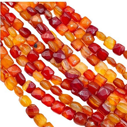 8*8MM 25pcs/string natural stone cut square loose beads
