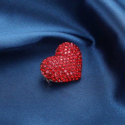 Red Love Rhinestone Brooch