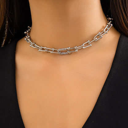 Versatile rhinestone chain necklace