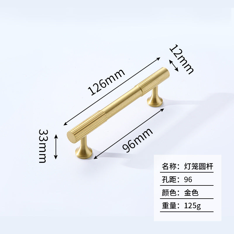 Solid brass cabinet door handle