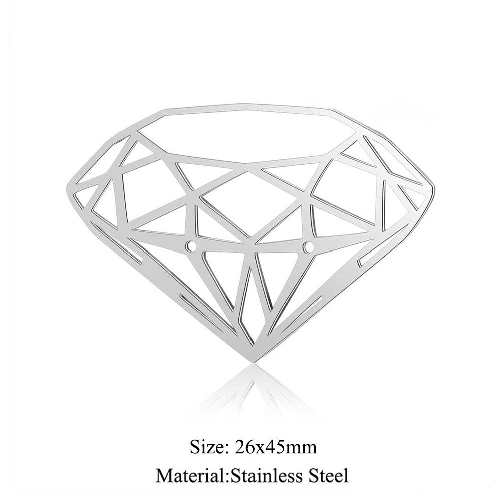 5 pcs/titanium steel large pendant flower diamond conch