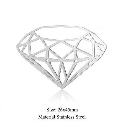 5 pcs/titanium steel large pendant flower diamond conch