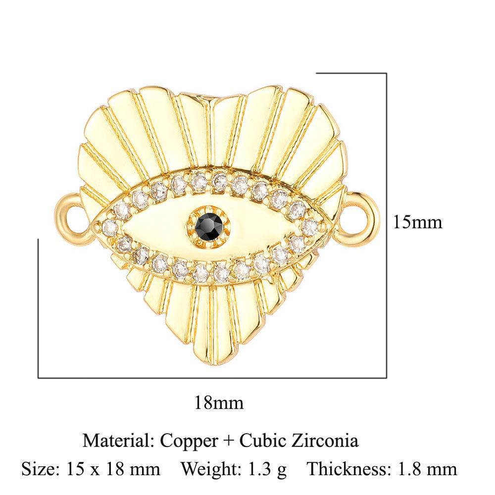 Bead butterfly copper zircon double hole accessories family pendant