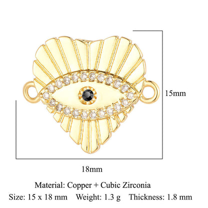 Bead butterfly copper zircon double hole accessories family pendant