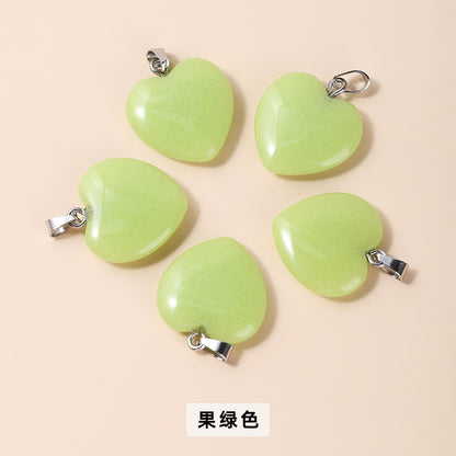 20Mm luminous stone heart pendant necklace