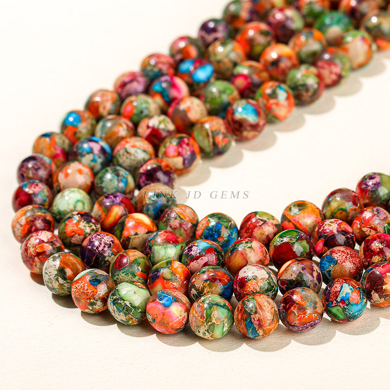 Optimized colorful emperor stone loose beads