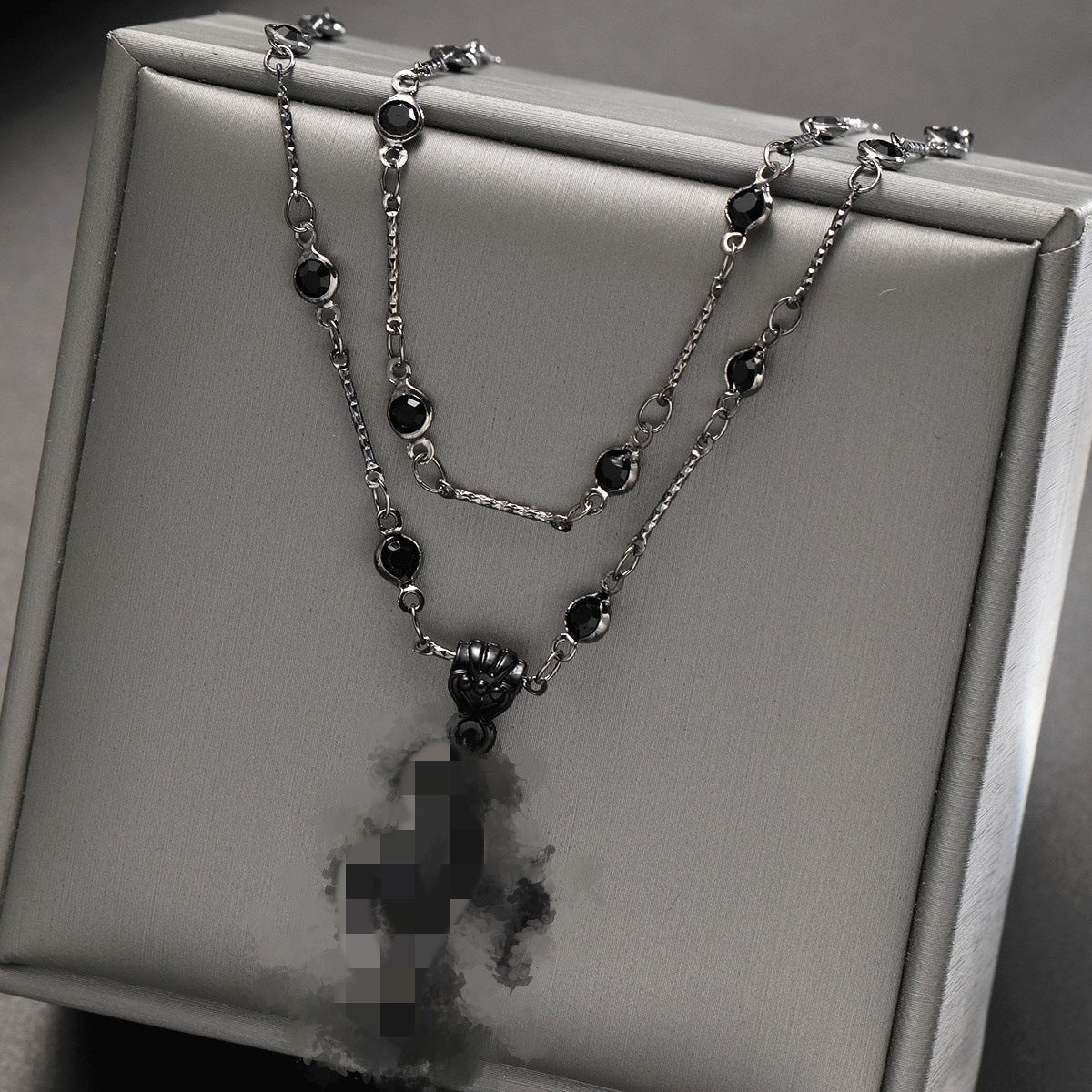 Zircon Cross Double-Layer Necklace