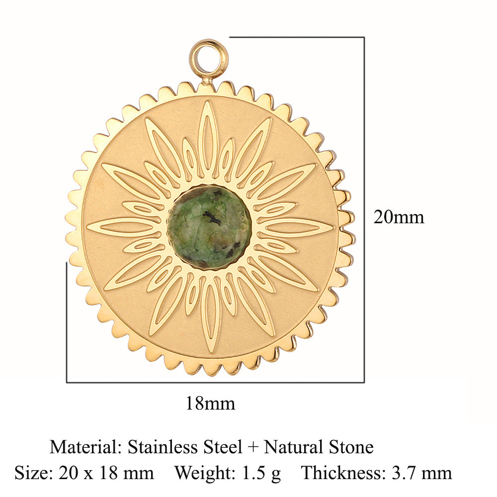 Accessories African jade stainless steel pendant