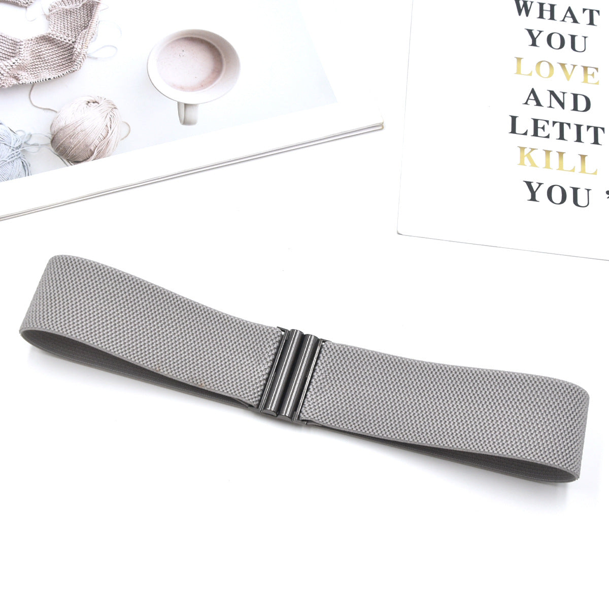 Red elastic waist seal wide belt