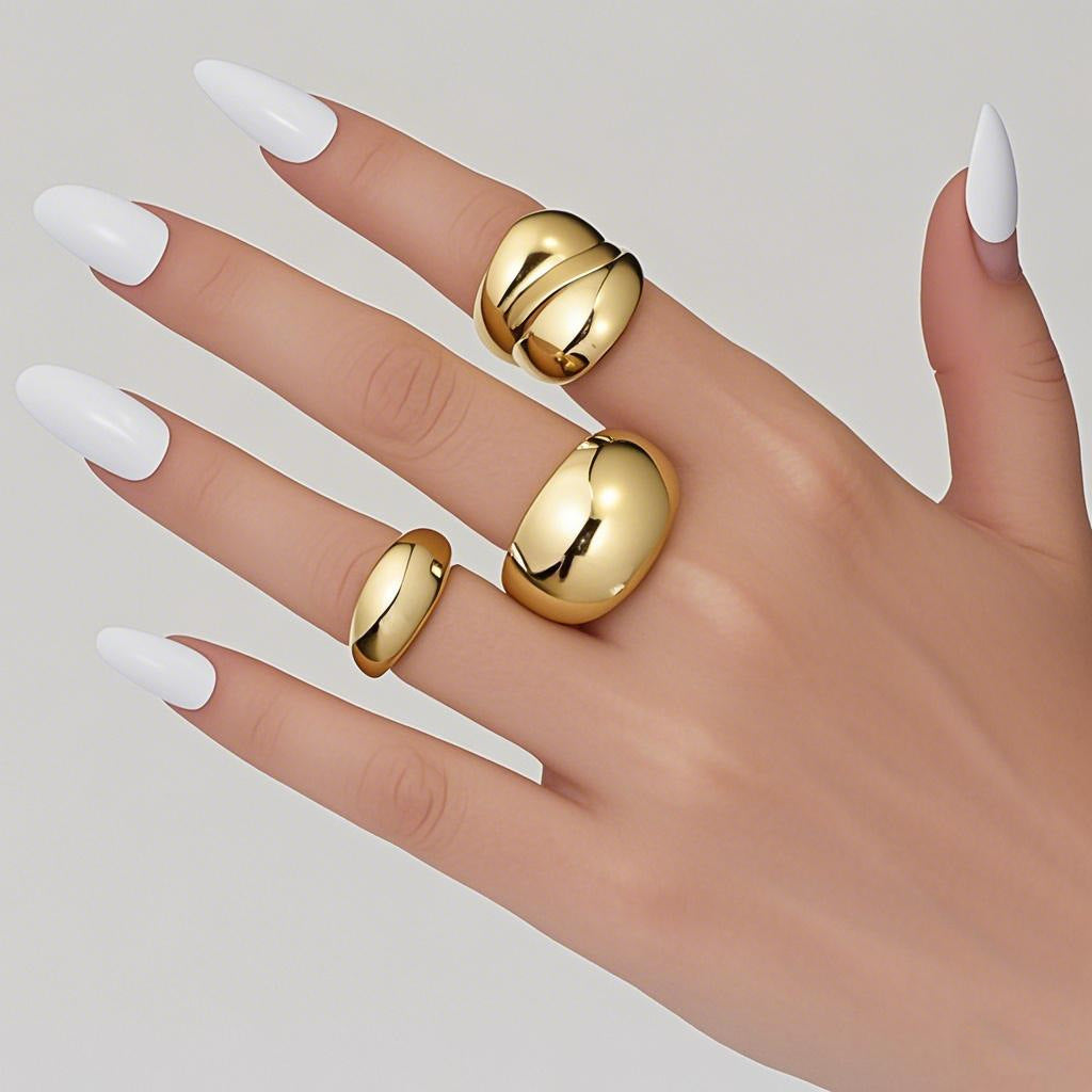 Geometric Ball Open Ring Set