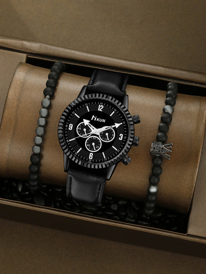 Sports Watch Beaded Bracelet Set