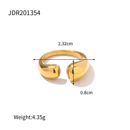 Anillo de acero inoxidable chapado en oro pulido 