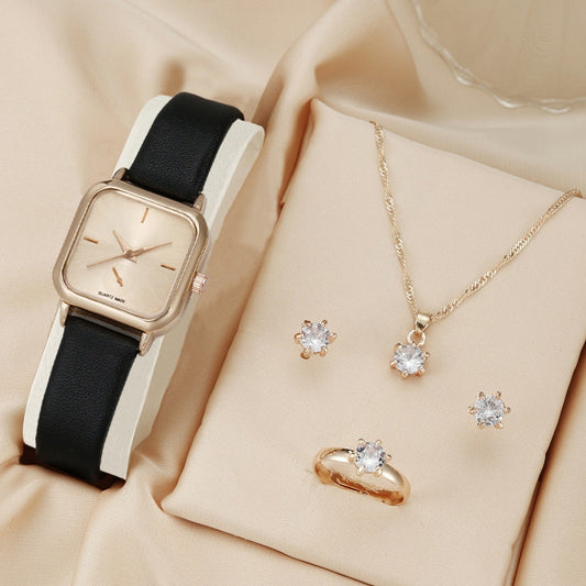 Watch Alloy Rhinestone Jewelry Set