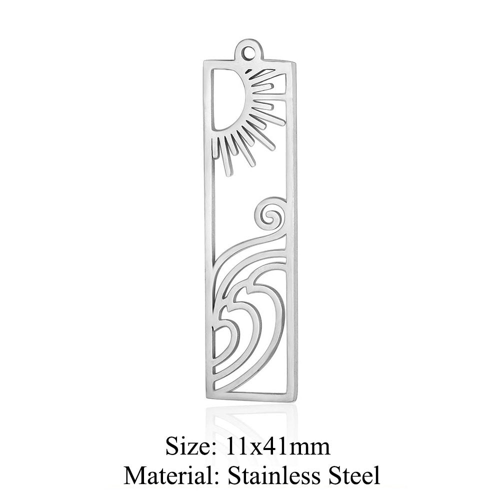 5 pcs/pack, water drop sun titanium steel pendant.