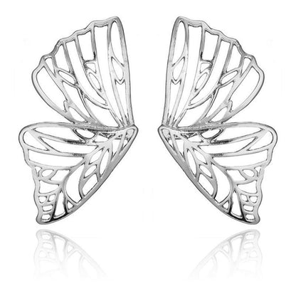 Pendientes de alas de mariposa huecas 