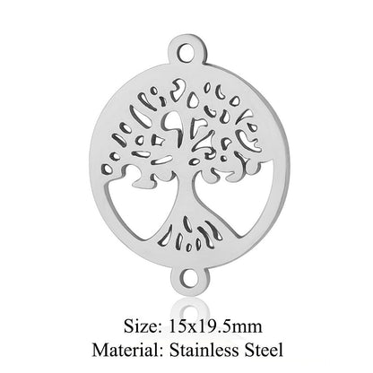5 pcs/pack Four Leaf Clover Tree of Life Transfer Titanium Steel Pendant