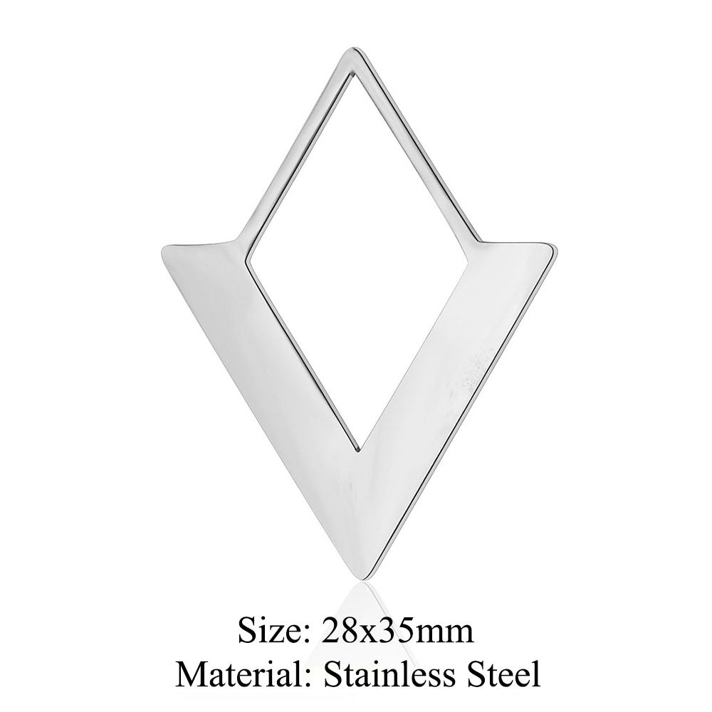 Colgante de acero de titanio con forma geométrica, 5 unidades por bolsa 