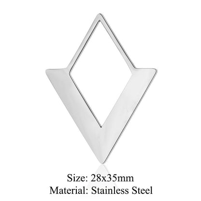 Colgante de acero de titanio con forma geométrica, 5 unidades por bolsa 