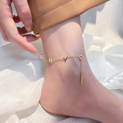 Gourd love titanium steel anklet