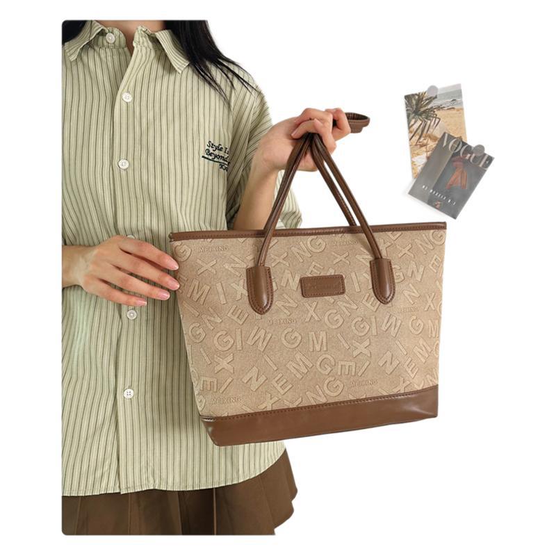 Alphabet Versatile Retro Shoulder Tote Bag