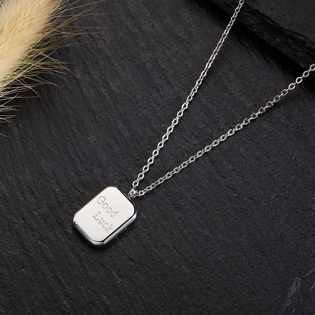 Silver Titanium Steel Necklace Strip