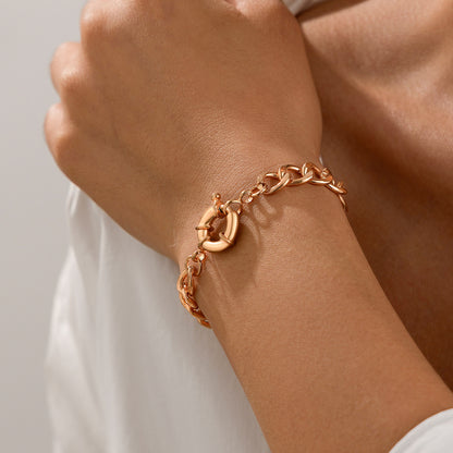 Geometric Metal Copper Ring Bracelet