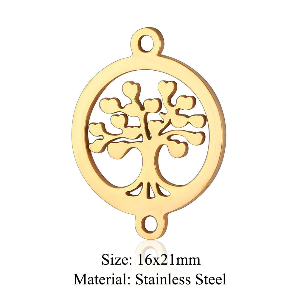 5 pcs/pack Four Leaf Clover Tree of Life Transfer Titanium Steel Pendant