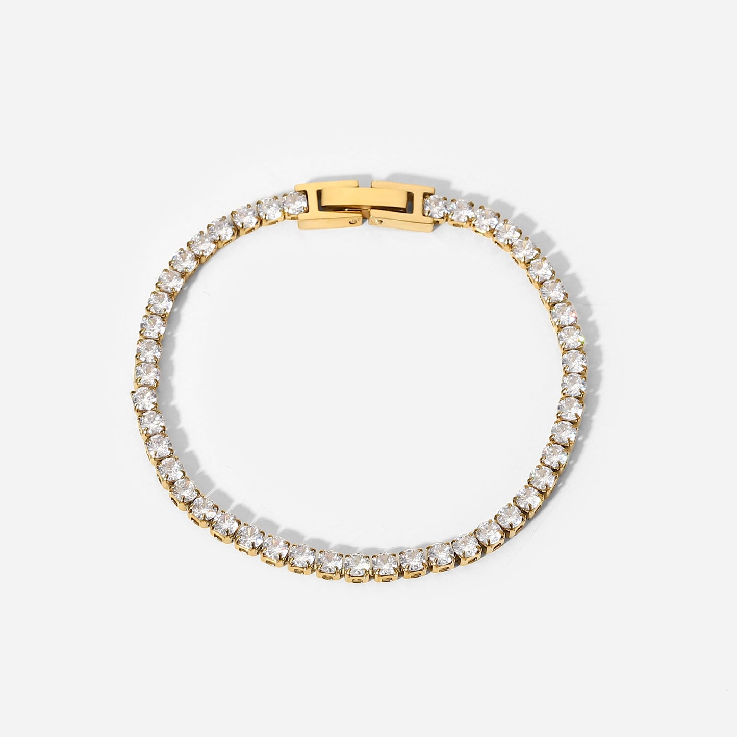 14K gold bracelet inlaid with zircon