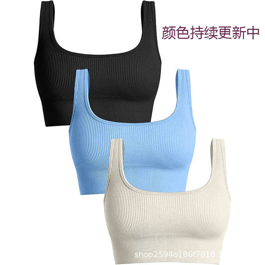 Traje de yoga sin costuras Ropa interior deportiva en forma de U 