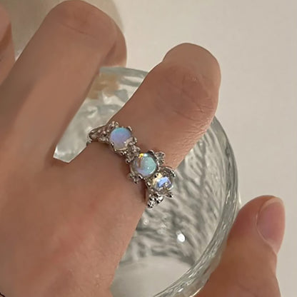 Nicho para anillo de piedra lunar vintage 