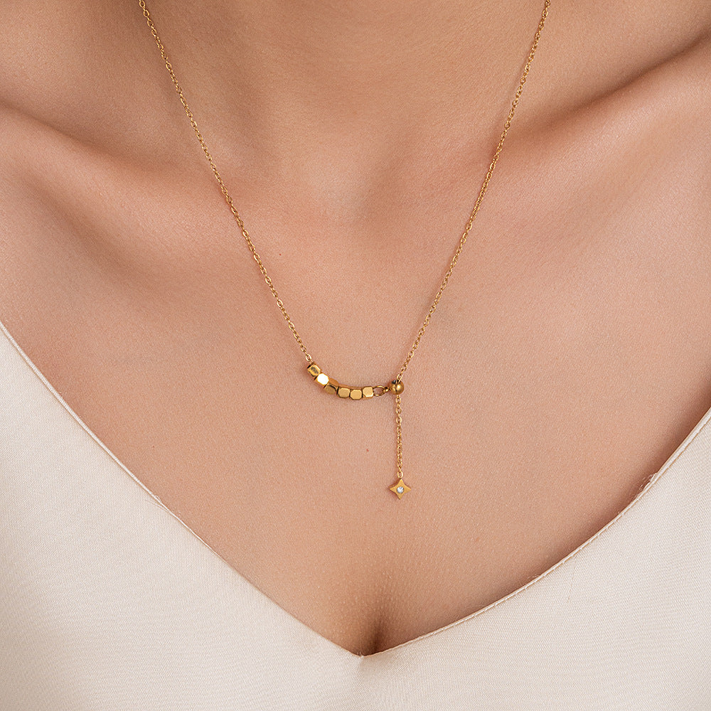 Stainless Steel Star Tassel Necklace