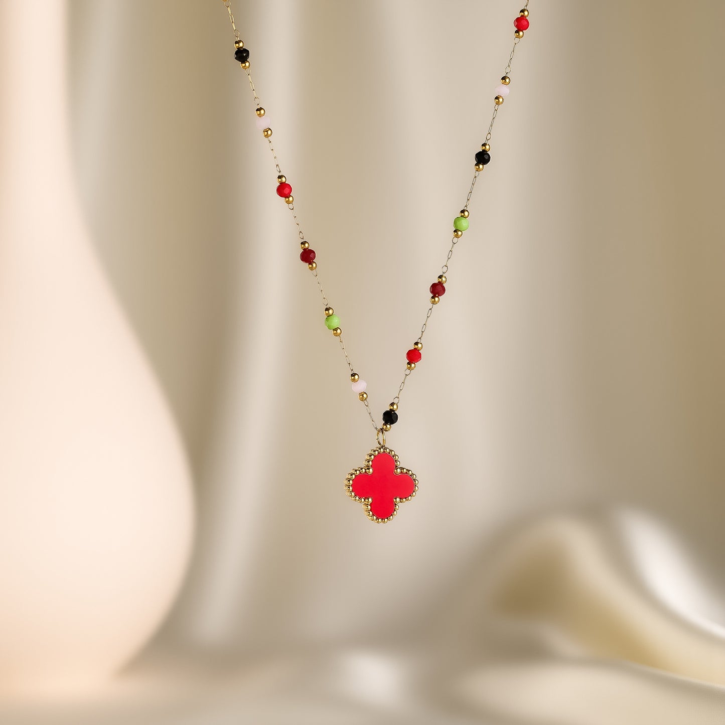 Natural Stone Geometric Necklace & Bracelet Set