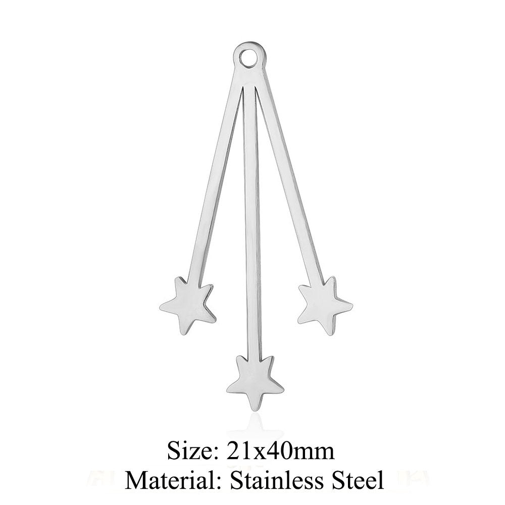 5 pcs/pack star moon titanium steel pendant planet DIY