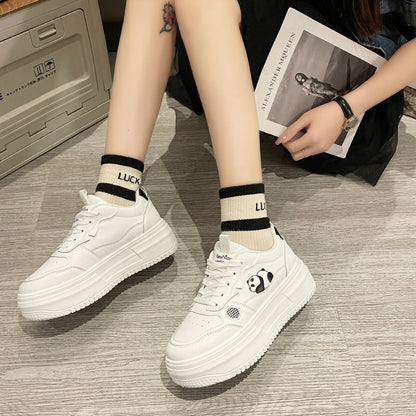 Thick baseplate shoes female white
