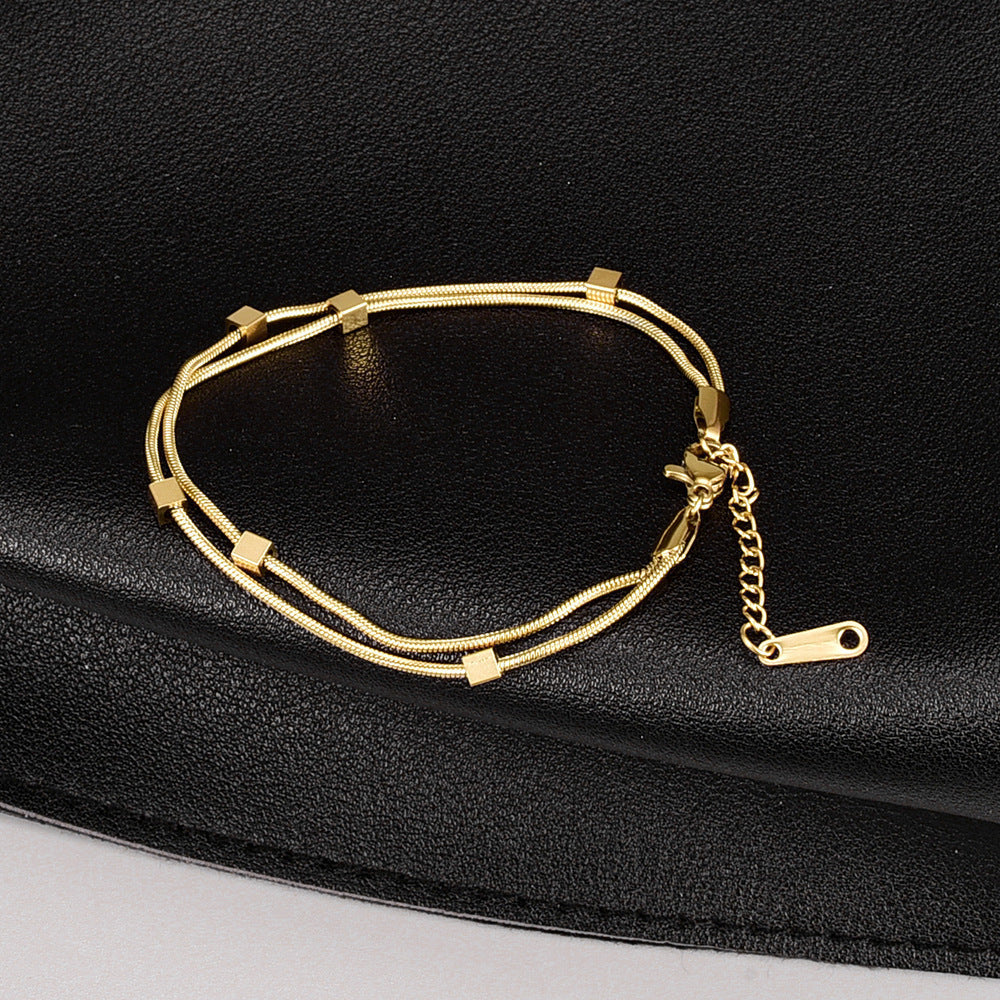 Gourd love titanium steel anklet