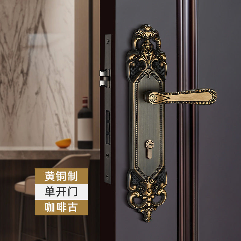 Brass door lock door lock handle
