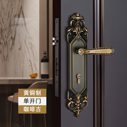 Brass door lock door lock handle