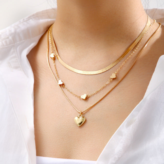 Layered Snake Bone Love Necklace