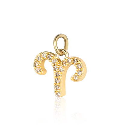 Twelve constellations copper zircon pendant