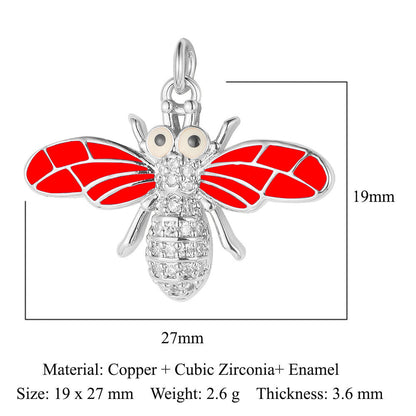 Bee Butterfly Dragonfly Copper Zircon Pendant Devil's Eye