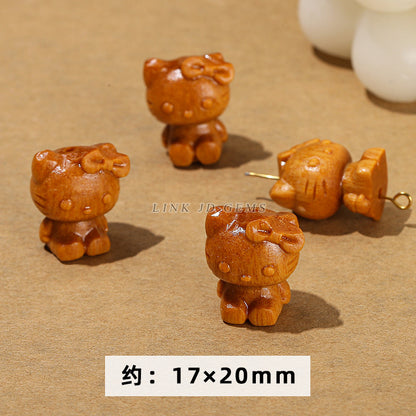 Barbie sandalwood carving lion head cat claw lotus pod accessories